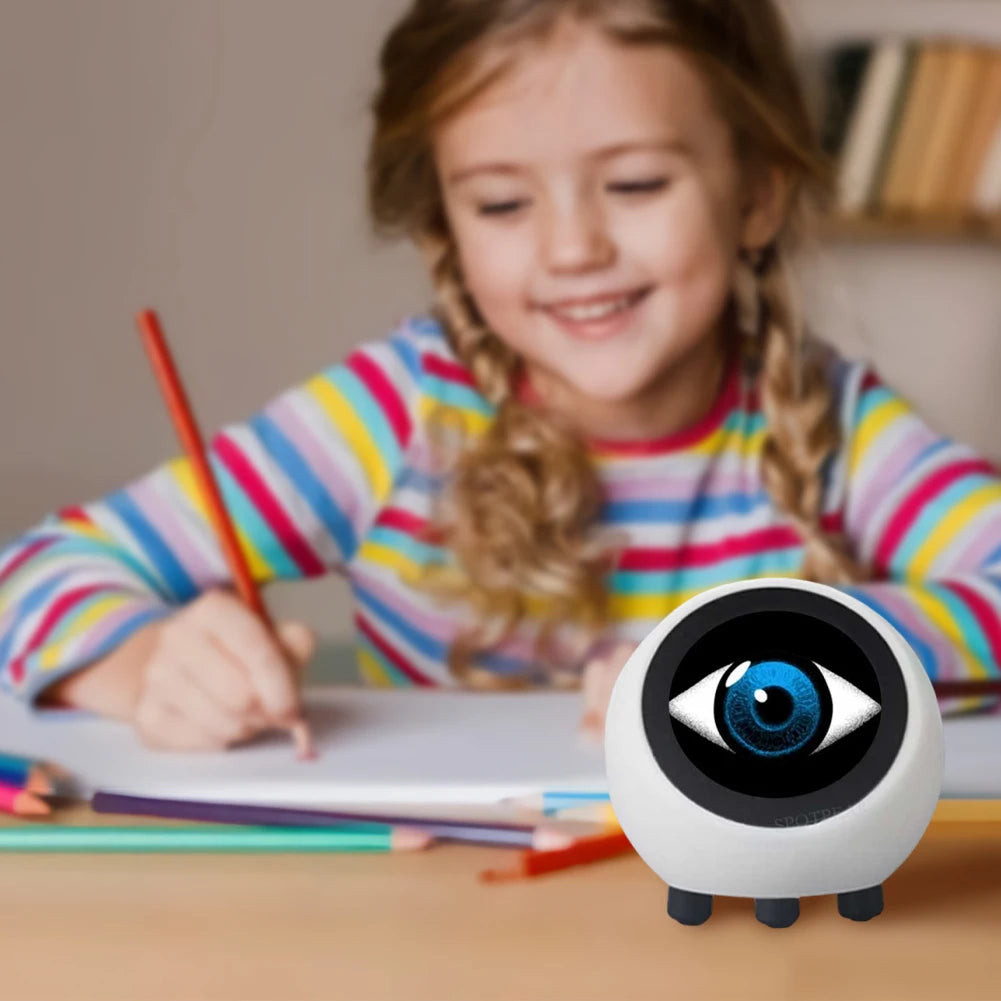 Smart Desktop Robot No Touch Screen LCD Display Mini Robot Tabletop Ornaments Smart Assistant Robot for Home Office((No Battery)