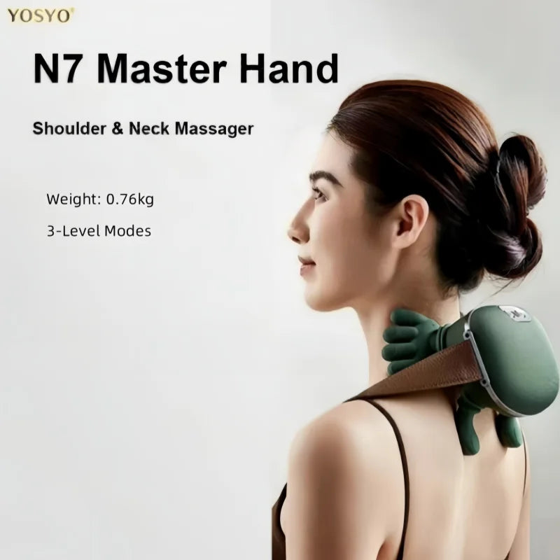 Neck Shoulder Massager Finger Pressure Shiatsu Neck Back and Shoulder Massager Electric Kneading Neck Deep Massage Muscle Relax