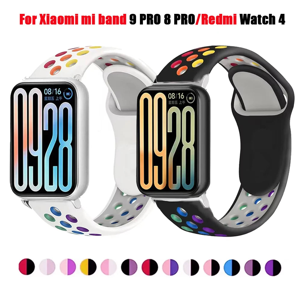 Watch Strap For Xiaomi Mi Band 9 Pro 8 Pro Wristband Silicone Bracelet Wrist Straps For Redmi Watch 4 5 Smartwatch Accessories
