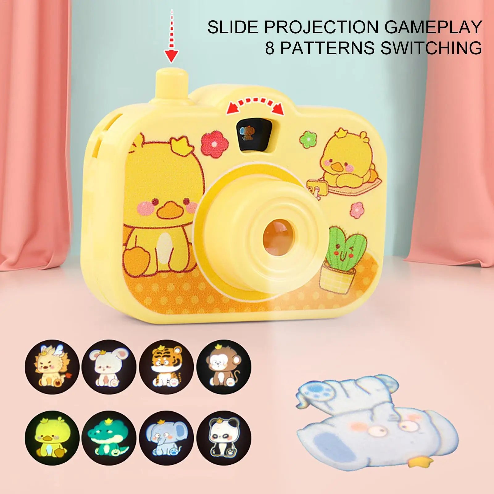 Kid Mini Projection Camera Toy Animal Image Indoor Projector Educational Learning Projector Toys Projector For Learning Portable