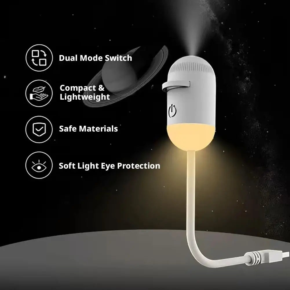 Mini 2-in-1 Galaxy Star Projection Night Light Energy Saving USB LED Starry Sky Lamp Romantic Mood Lighting Home Bedroom Decor