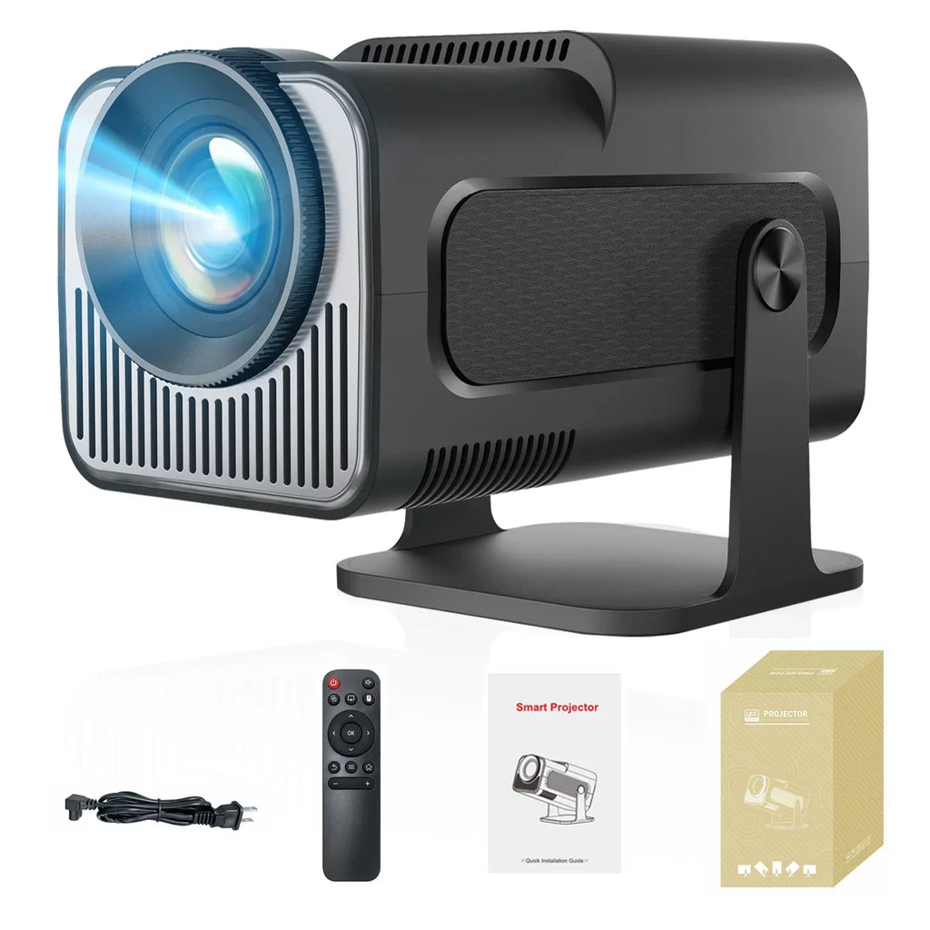 HY320 Mini Newly Native 720P Android 12 4K Projector 300ANSI Wifi6 BT5.0 Cinema Outdoor Portable 180° Rotable Projector