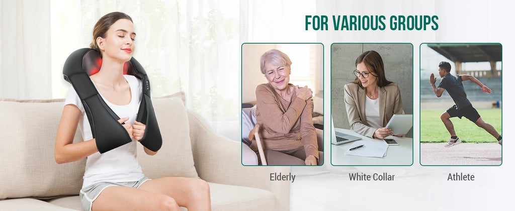 Back Massager, Heated Shiatsu Neck Massager, Portable Full Body Massager,Deep Kneading Shoulder Electric Massage shawl,Waist Leg