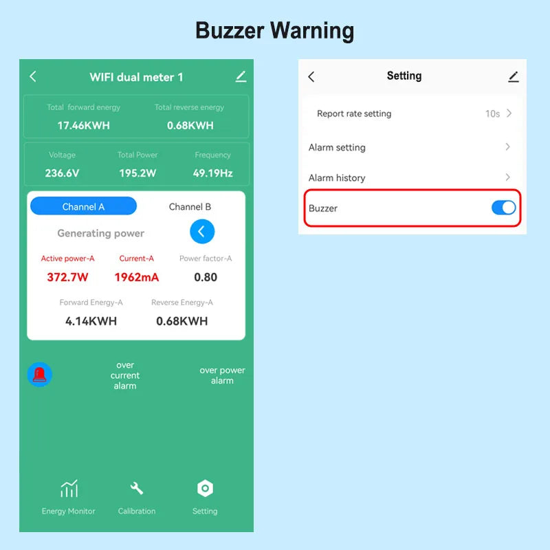 Smart WiFi Energy Meter — Single Phase, Bidirectional, Solar Monitor, Overload Alarm