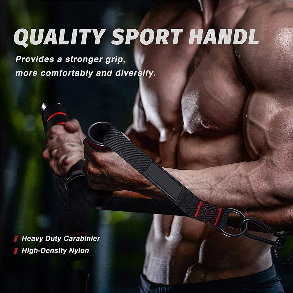 Resistance Bands Handle Bar Attachment Station Fitness Pulley Strap Exercise Home Gym Training Accessories Workout Equipments