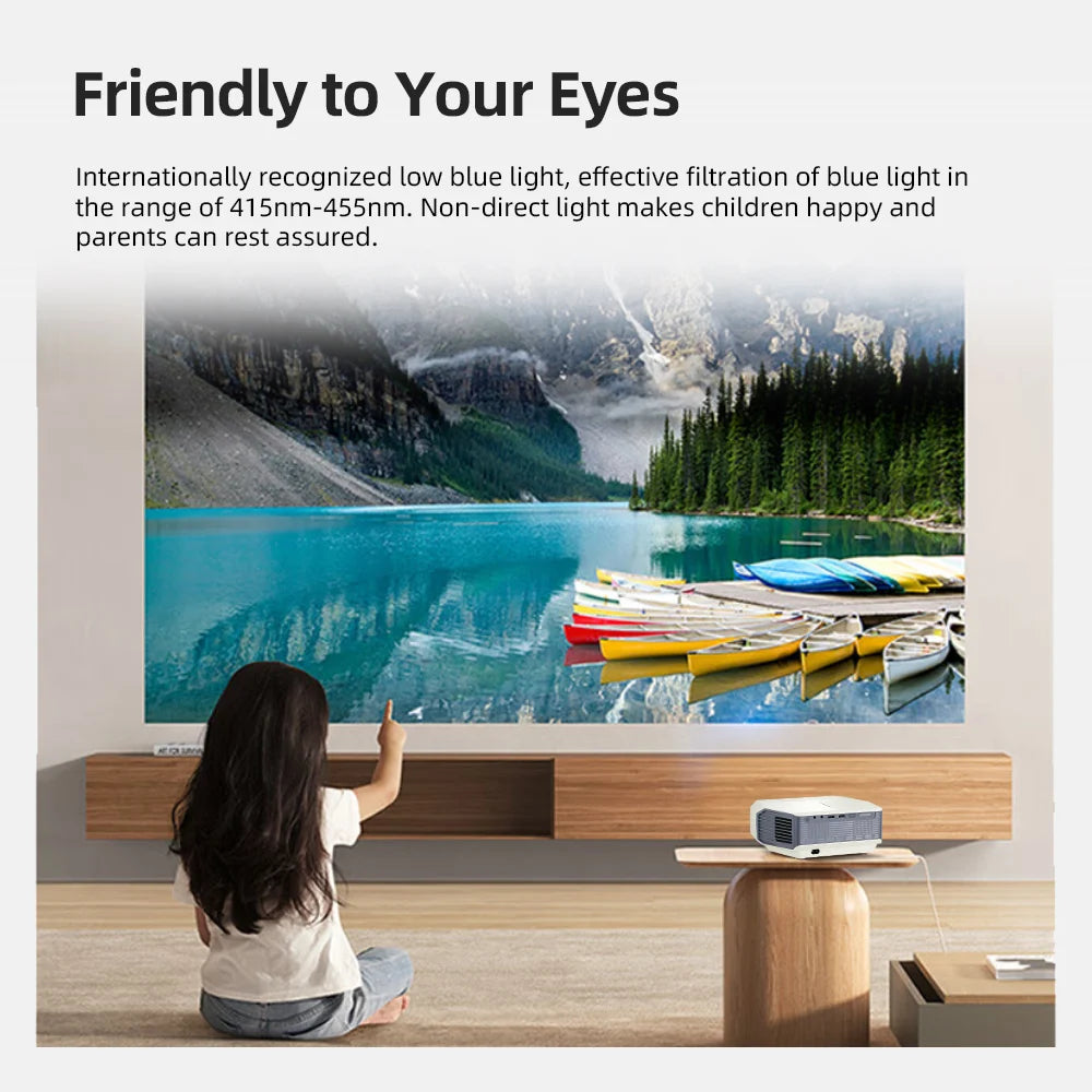 AUN A004 Pro Mini Projector — Android, Full HD 1080P, 4K Decode, Laser, WiFi, Home Theater