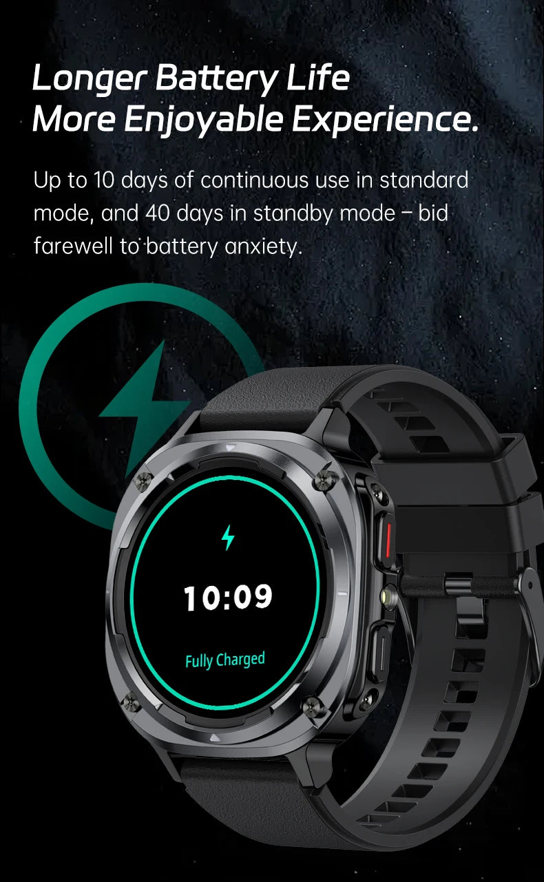 Smart Watch, Bluetooth Calling, Message Reminder, Stainless Steel Strap, Flashlight Function, Compatible with IPhone/Android
