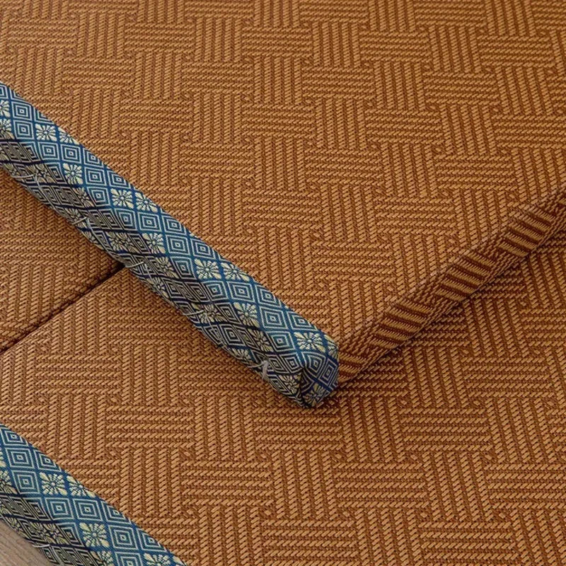 Japanese Folding Tatami Mattress Floor Mat with Artificial Rattan Surface & Coconut Fiber Core Futon Yoga Meditation Mat