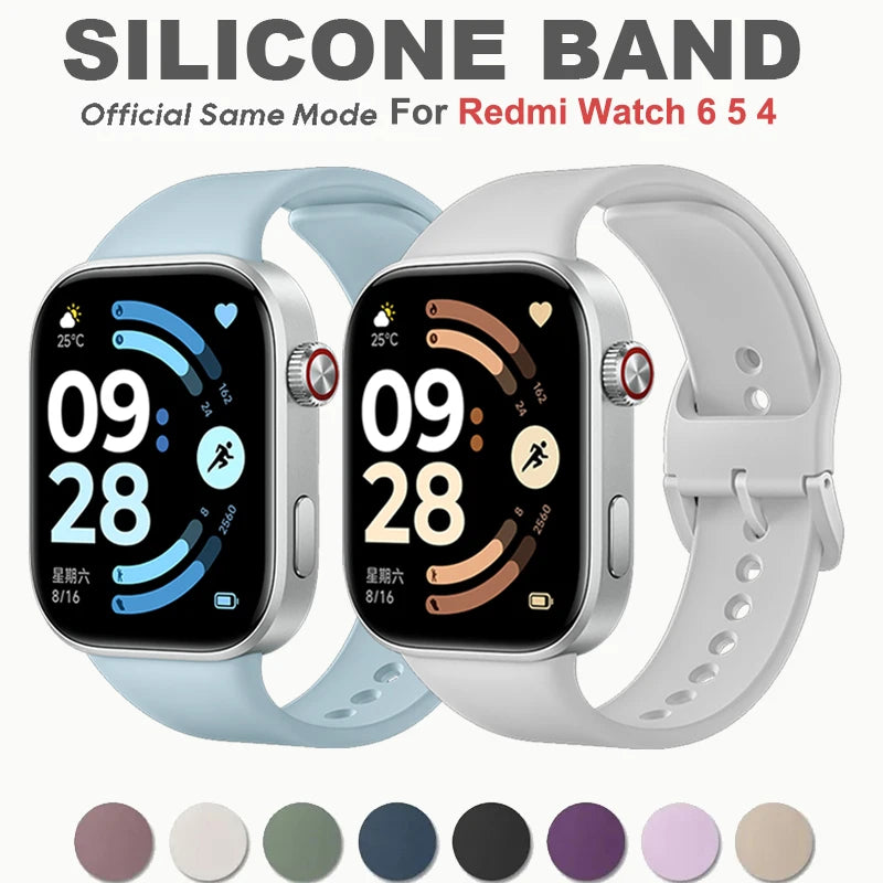 Original band For Redmi watch 6 5 4 Strap SmartWatch Accessories Wrist Sport Silicone Bracelet correa Xiaomi Mi Band 8 Pro/9 Pro