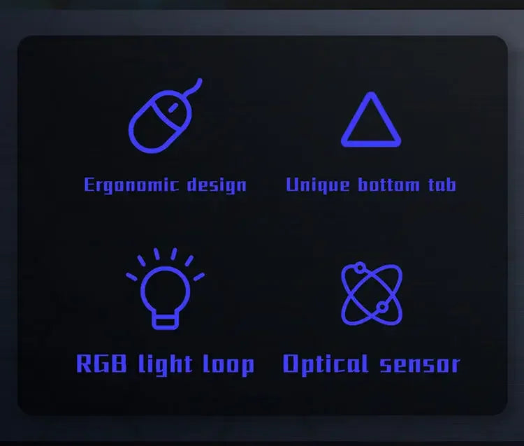 Latest high-quality ergonomic gaming mouse, suitable for desktop and laptop computers, 4-button USB RGB backlit mouse