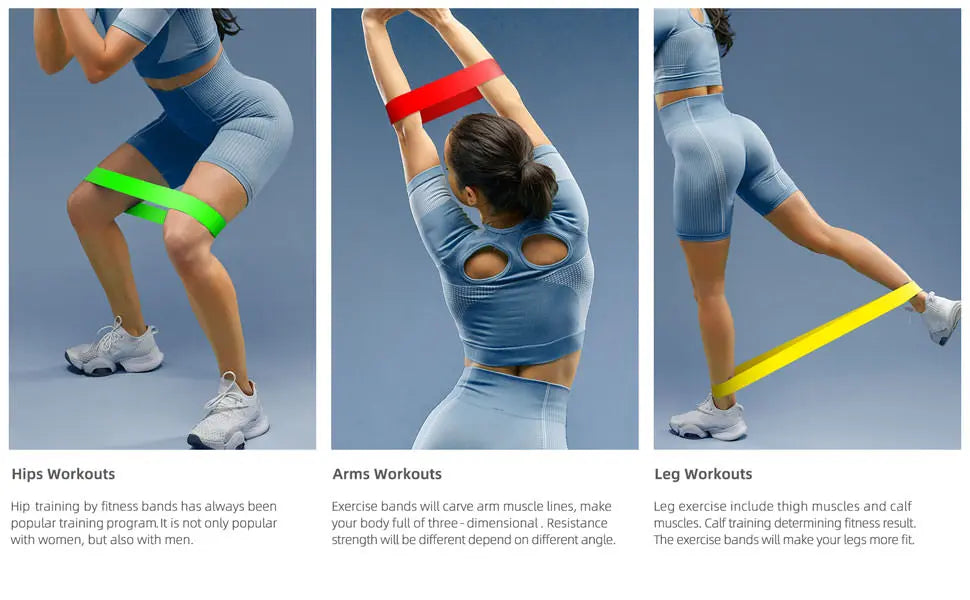 Resistance Bands Exercise Workout Bands Stretch Bands for Booty Legs Pilates Flexbands Pull Rope Yoga Gym Equipment for Home