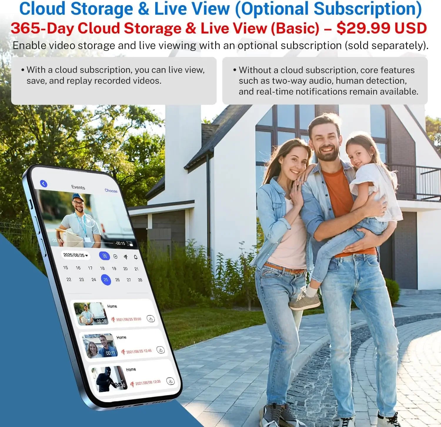 Smart Wireless Video Doorbell — AI Detection, Night Vision & Battery Powered