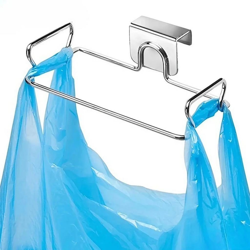 Kitchen Trash Rack Cabinet Door Garbage Bags Holder Stainless Steel Garbage Rack With Hanging Bracket Kitchen Gadgets garbagecan