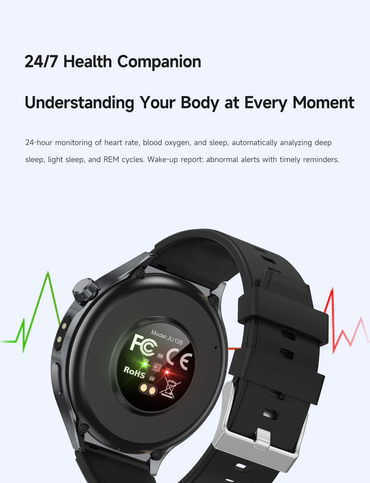The new 2026 smartwatch is designed with a 1.7-inch high-definition screen, specifically designed for outdoor sports shooting