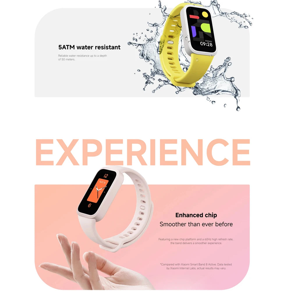 Xiaomi Smart Band 9 Active Global Version 1.47'' Display 18 Days Battery Life Health Monitoring 5ATM Sports Bracelet Mi Fitness