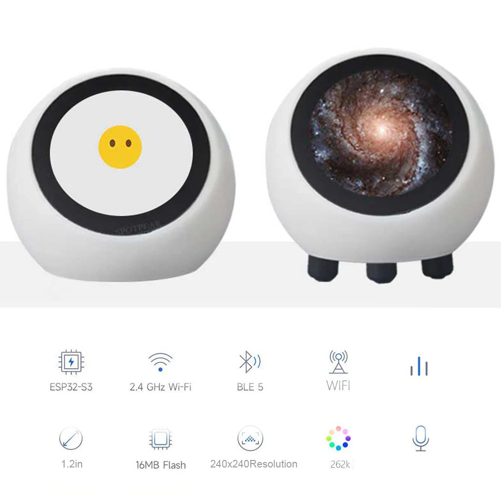 Smart Desktop Robot No Touch Screen LCD Display Mini Robot Tabletop Ornaments Smart Assistant Robot for Home Office((No Battery)