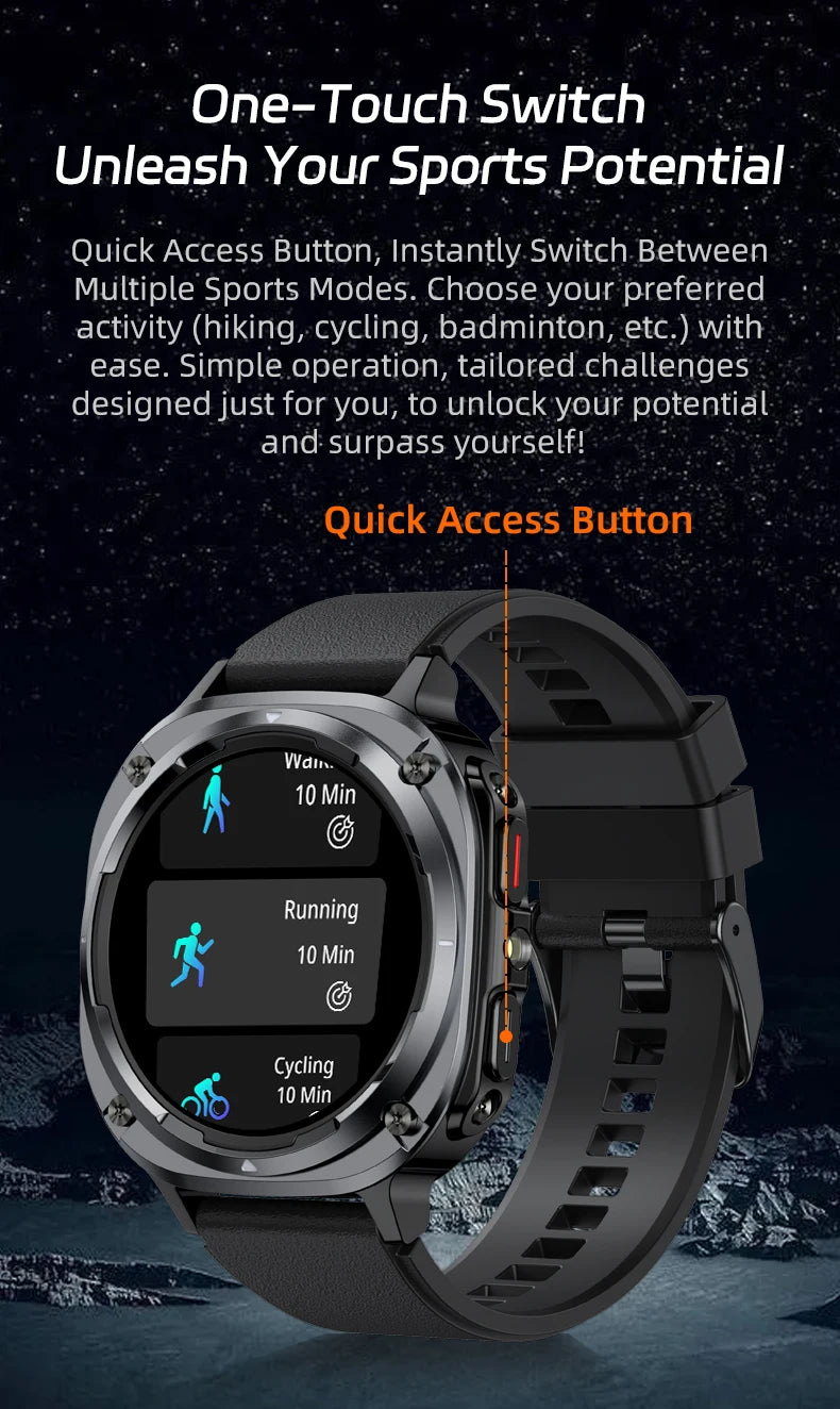 Smart Watch, Bluetooth Calling, Message Reminder, Stainless Steel Strap, Flashlight Function, Compatible with IPhone/Android