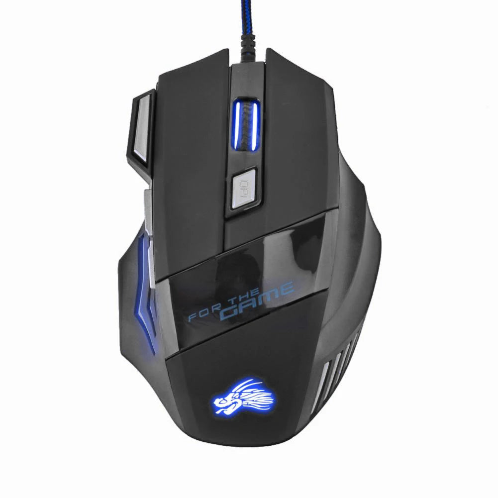 USB Wired Gaming Mouse 7 Button Backlit Ergonomic Mice 5500 DPI Backlight Adjustable Optical Mice for PC Gamer Computer Desktop