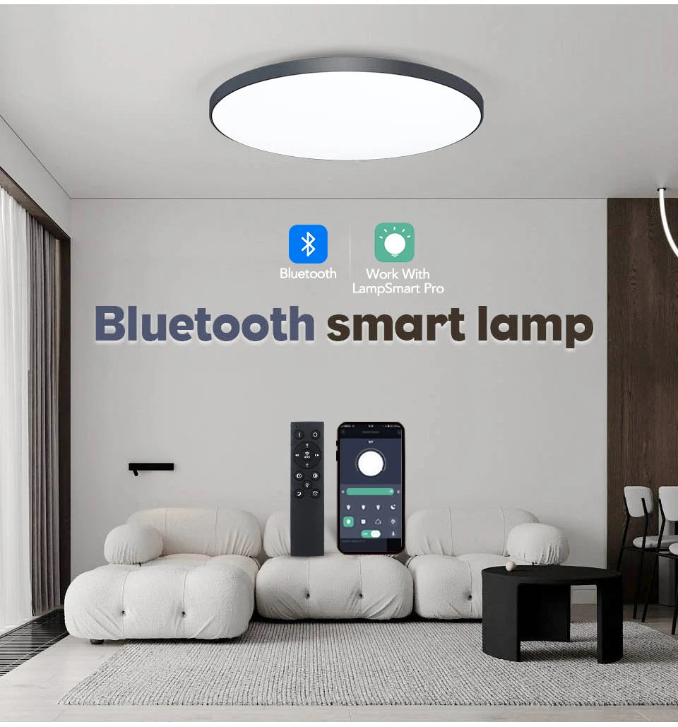 Smart LED Ceiling Lamp — Dimmable, APP & Remote Control, 36W/50W