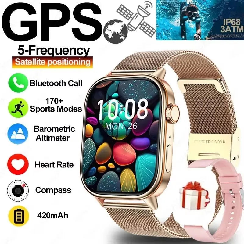 New smart watch for men and women HD AMOLED screen Heart Rate Bluetooth Call GPS tracking IP67 waterproof sports smart watch