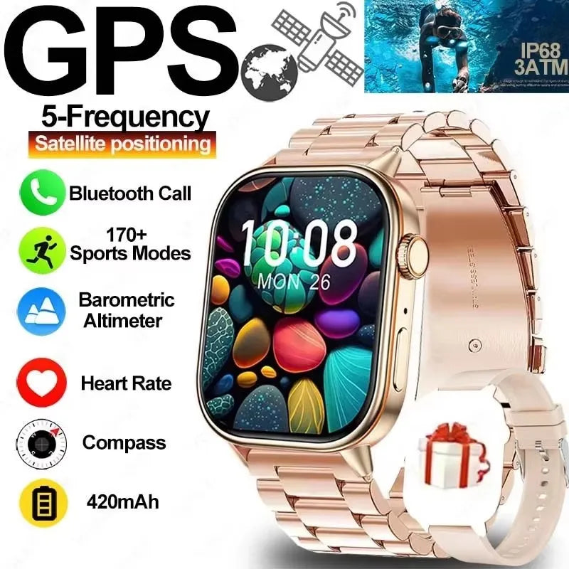 New smart watch for men and women HD AMOLED screen Heart Rate Bluetooth Call GPS tracking IP67 waterproof sports smart watch