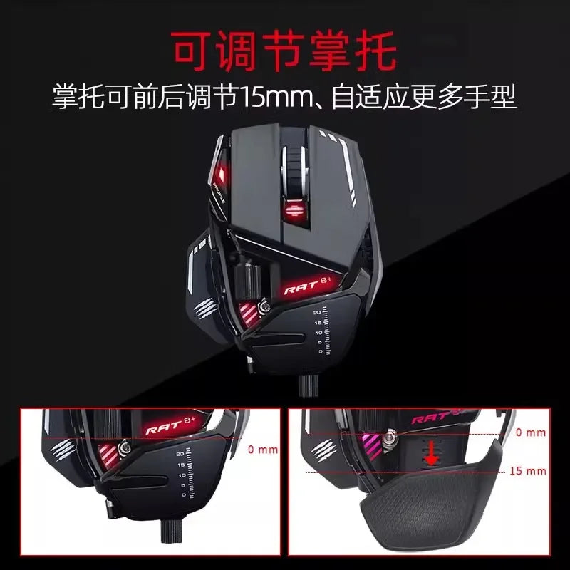 MADCATZ RAT8+ Wired Mechanical Mouse 11 Key Programming Button Mice Esports Gaming Mouse PMW3389 Custom Comfortable Gaming Mouse