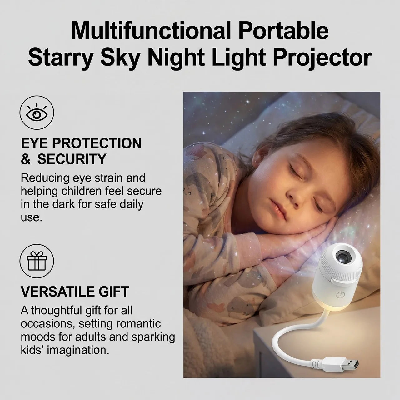 24pcs Mini Projector Night Light for Bedroom Sleep Eye-Caring Starry Sky Ambient Light USB Rechargeable Bedside Lamp