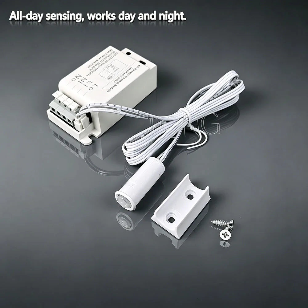 Smart Home PIR Infrared Detector, Human Motion Sensor AC100-240V, Light Sensing Auto Switch for Ceiling Cabinet Indoor Lamp