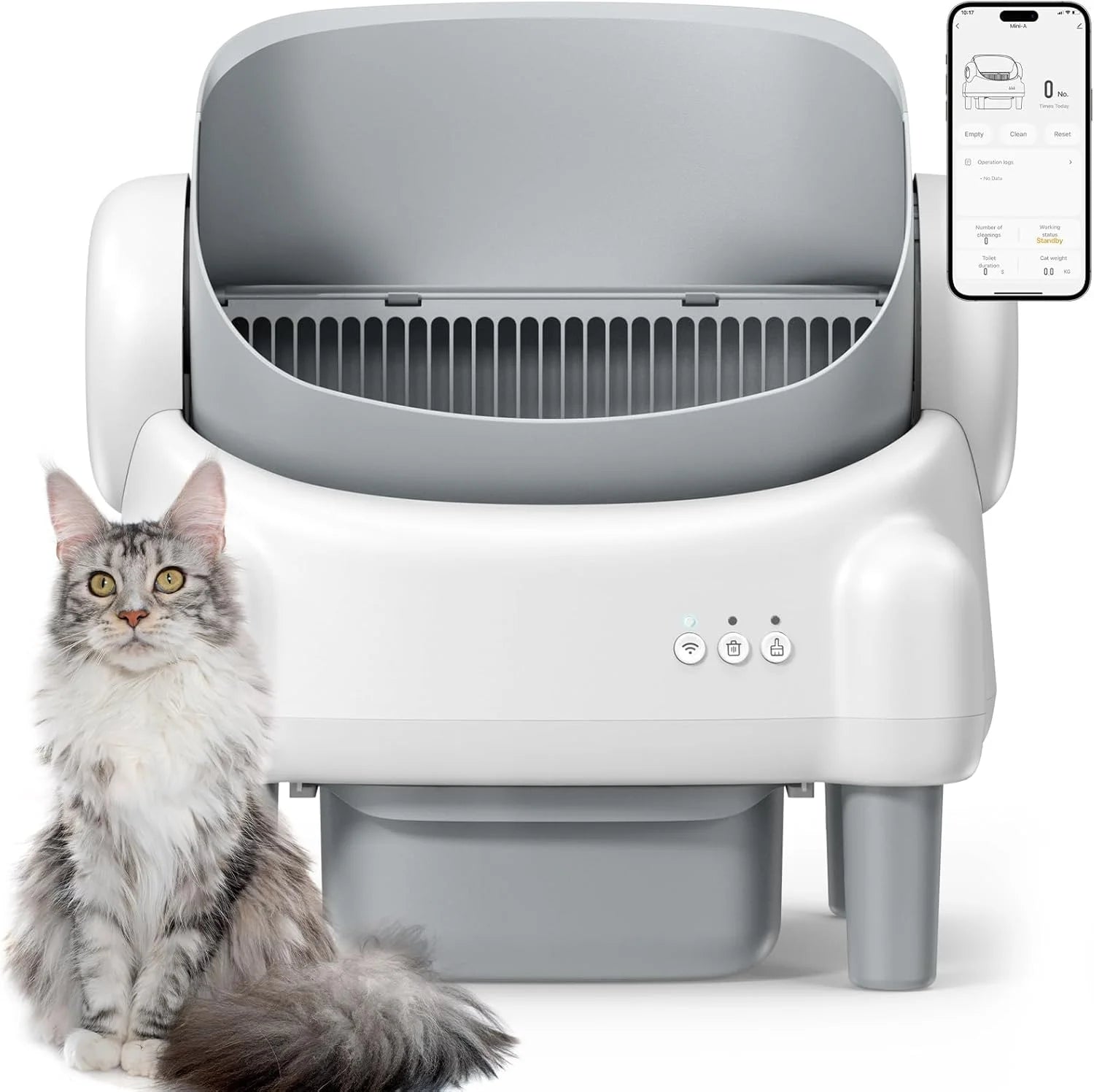 Smart Cat Litter Box, Automatic Self-Cleaning Litter Box With APP Remote Control And Health Monitor, Pet Toilet Products