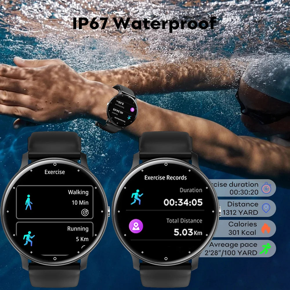 Smart Watch for Men & Women IP67, 100+ Sports Modes, Pedometer, Calorie&Distance Tracker, Weather Updates,Fitness Tracker Watch