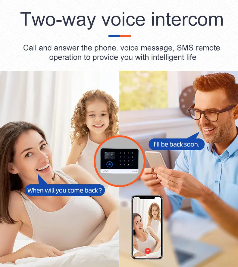 Smart Solar-Powered Home Alarm System — Tuya WiFi GSM, PIR & Door Sensors, Alexa Compatible