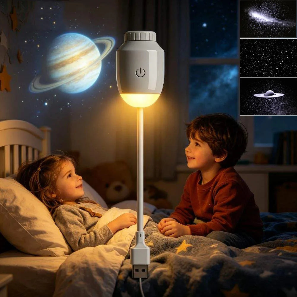Mini Galaxy Star Projector USB LED 2 In1 Night Light Home Background Atmosphere Light Bedroom Car Decoration Children's Gift