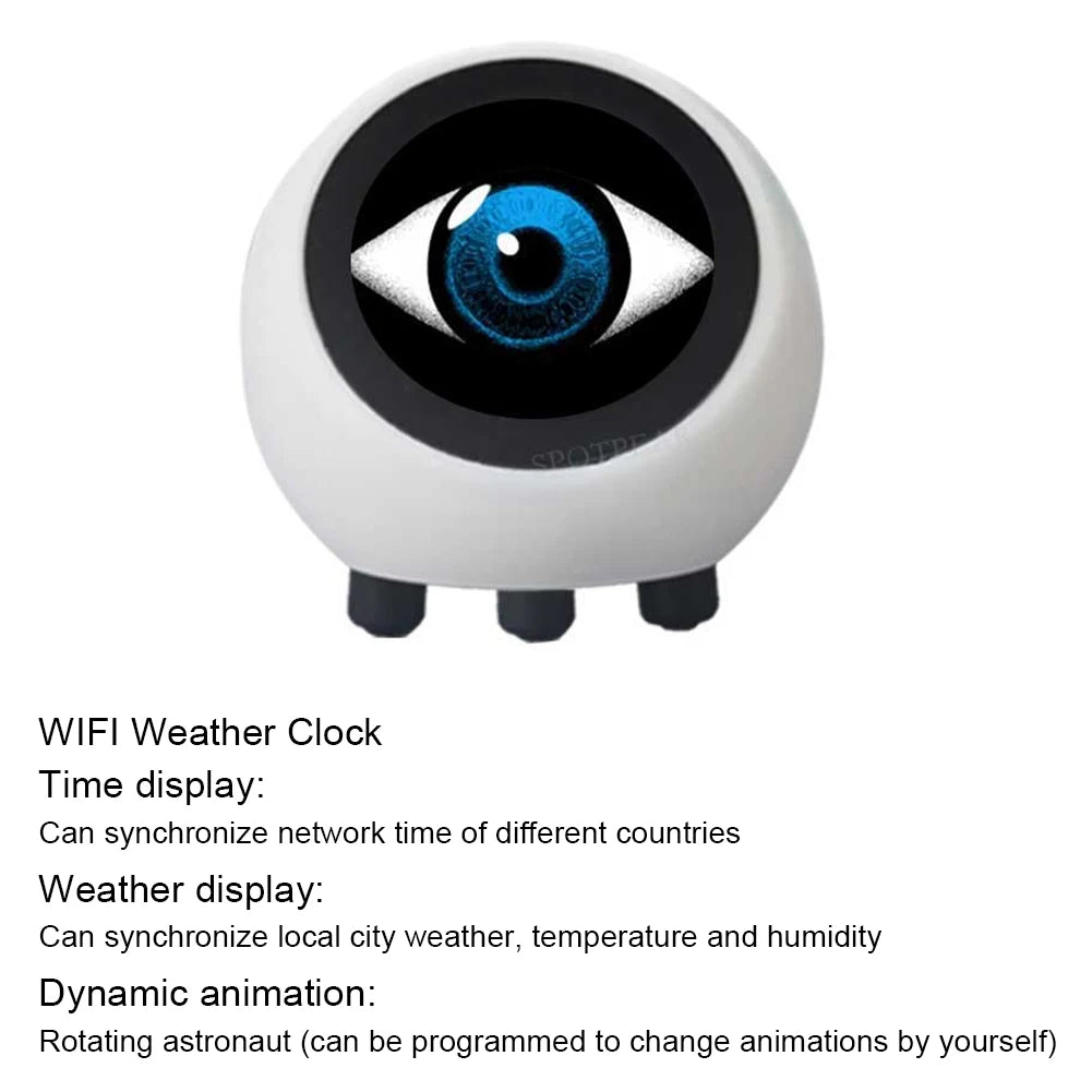 Smart Desktop Robot No Touch Screen LCD Display Mini Robot Tabletop Ornaments Smart Assistant Robot for Home Office((No Battery)