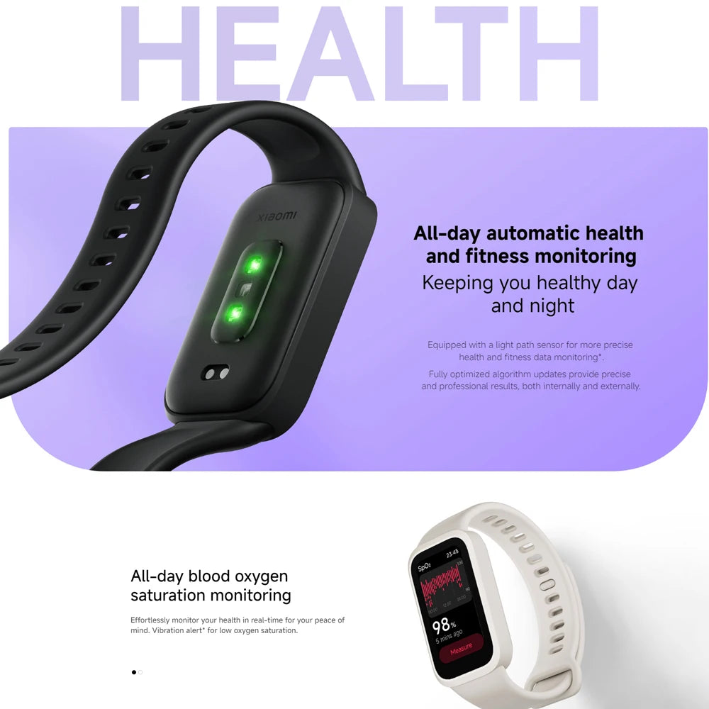 Xiaomi Smart Band 9 Active Global Version 1.47'' Display 18 Days Battery Life Health Monitoring 5ATM Sports Bracelet Mi Fitness