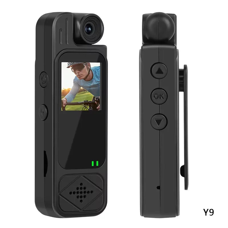 Mini pocket camera with screen, portable recorder, audio and video recording, back clip, high-definition infrared night vision