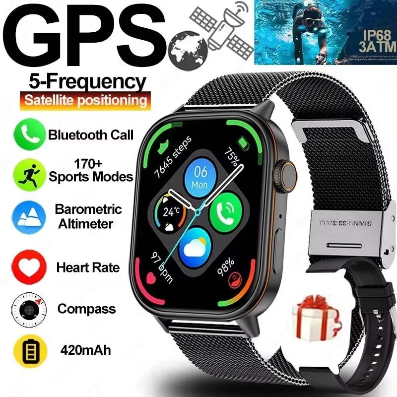New smart watch for men and women HD AMOLED screen Heart Rate Bluetooth Call GPS tracking IP67 waterproof sports smart watch