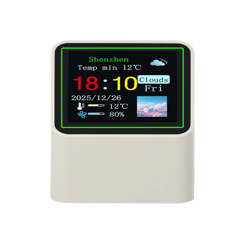 Smart Desktop Electronic Clock WIFI Weather Station Digital Small TV Display Multifunctional Home Indoor Temperature Humidity