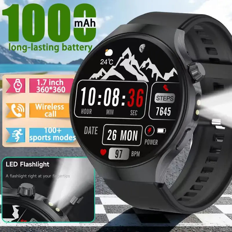 The new 2026 smartwatch is designed with a 1.7-inch high-definition screen, specifically designed for outdoor sports shooting