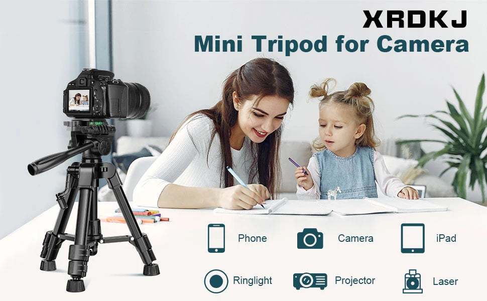 Mini Tripod for Camera, 25inch Aluminum Tabletop Camera Tripod, Portable Travel Tripod , for Cameras, Projectors, Spotting Scope