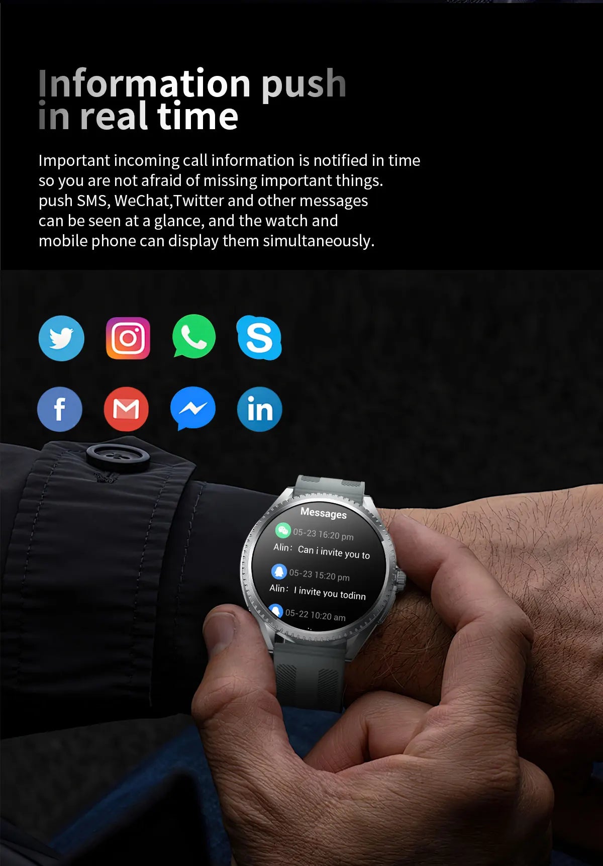Smart Watch for Men 1.75-Inch AMOLED Luxury Business Sports Fitness Watch IP67 Water Resistant 620mAh Standby Multi-Sport Mode