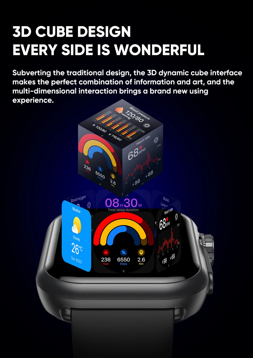 New Smart Watch Men Women 1.85-Inch HD AMOLED Full Touch Screen IP68 Waterproof Bluetooth Call SmartWatch Men For Android IOS