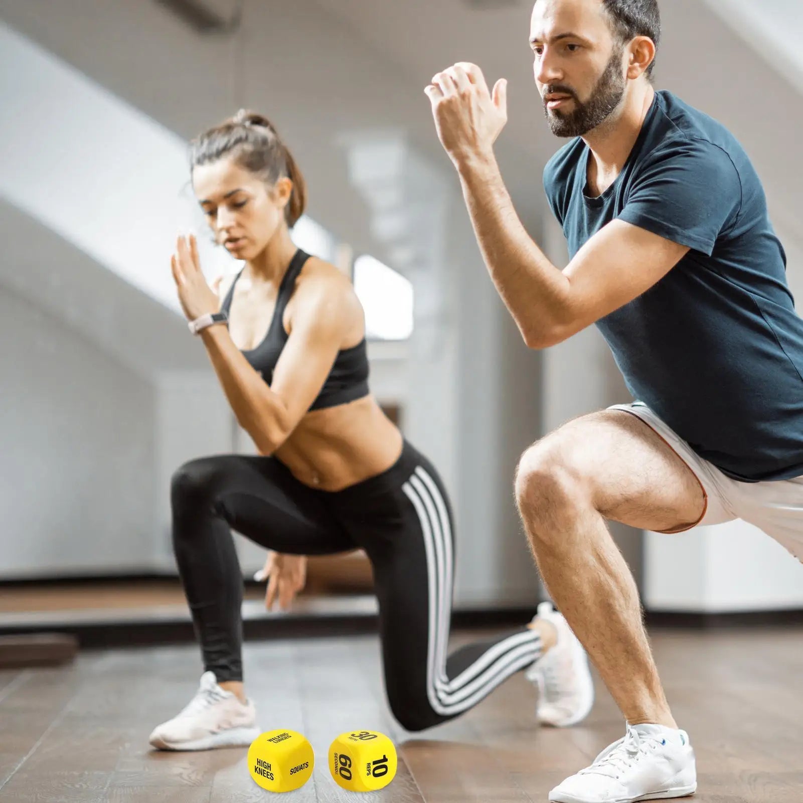 Workout Dice 1-Pair Exercise Dice Randomizer Fun Fitness Challenge Game for Home Gym No Repeat Strength Training Party Game