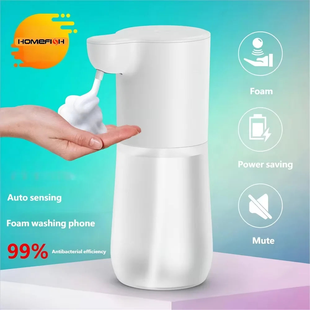 HOMEFISH Smart Automatic Sensor Foam Dispenser Touchless Infrared Soap Dispenser Type-C Charging High Capacity