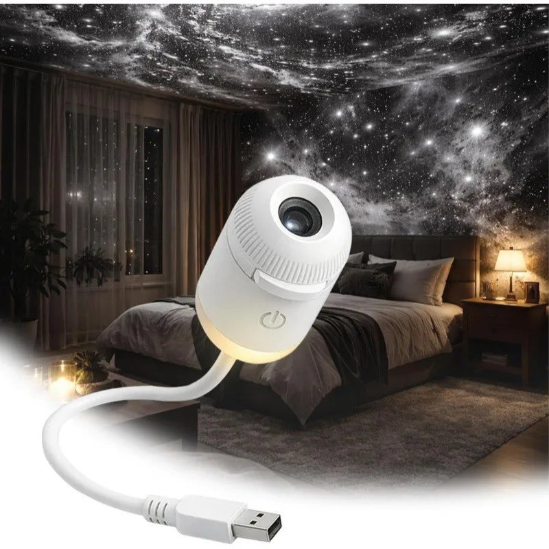 24pcs Mini Projector Night Light for Bedroom Sleep Eye-Caring Starry Sky Ambient Light USB Rechargeable Bedside Lamp