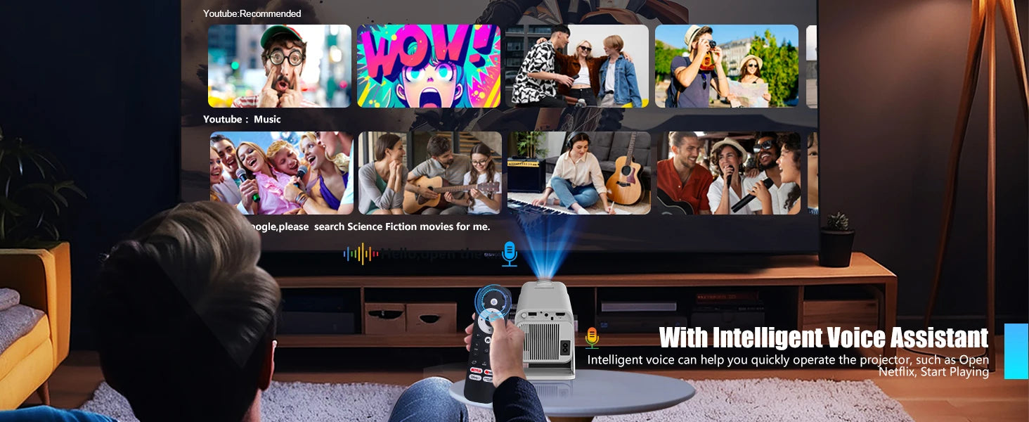Magcubic Netflix Officially Licensed Android 13 HY320 NTV Mini Projector With Amlogic S950D4 1080P 500ANSI Dual WiFi BT5.2 Voice
