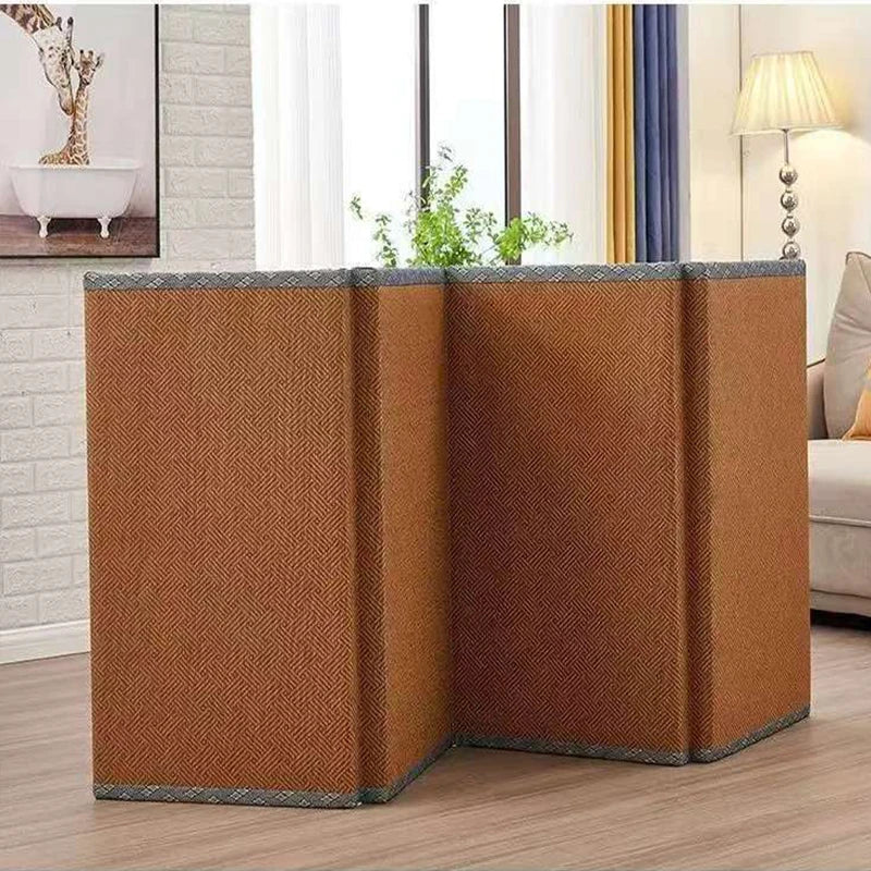 Japanese Folding Tatami Mattress Floor Mat with Artificial Rattan Surface & Coconut Fiber Core Futon Yoga Meditation Mat