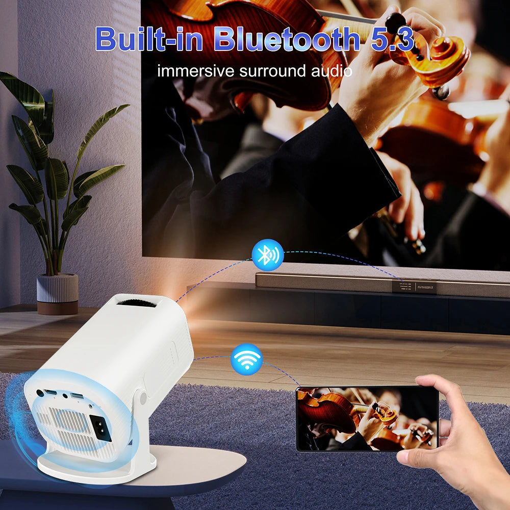 Salange P330 Mini Projetor Android 14 300 ANSI 4K 8K 1080P Wifi6 BT5.3 Home Cinema Portable Projector
