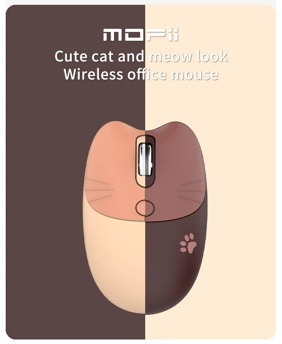 Mofii Cute Cat 2.4G Wireless Mouse, USB Receiver Plug and Play, 3 Adjustable DPI, Compatible with Laptop,PC, Computer
