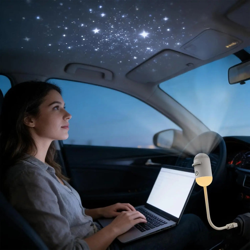 Mini Galaxy Star Projector USB LED 2 In1 Night Light Home Background Atmosphere Light Bedroom Car Decoration Children's Gift
