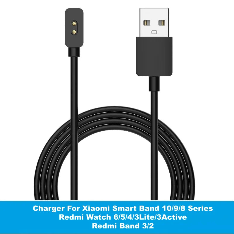 Charging Cable for Xiaomi Smart Band 10 9 8 7 Pro 6 5 4 2 Redmi Watch 4 3 Lite Active Redmi Smart Band 3 2 USB Magnetic Charger